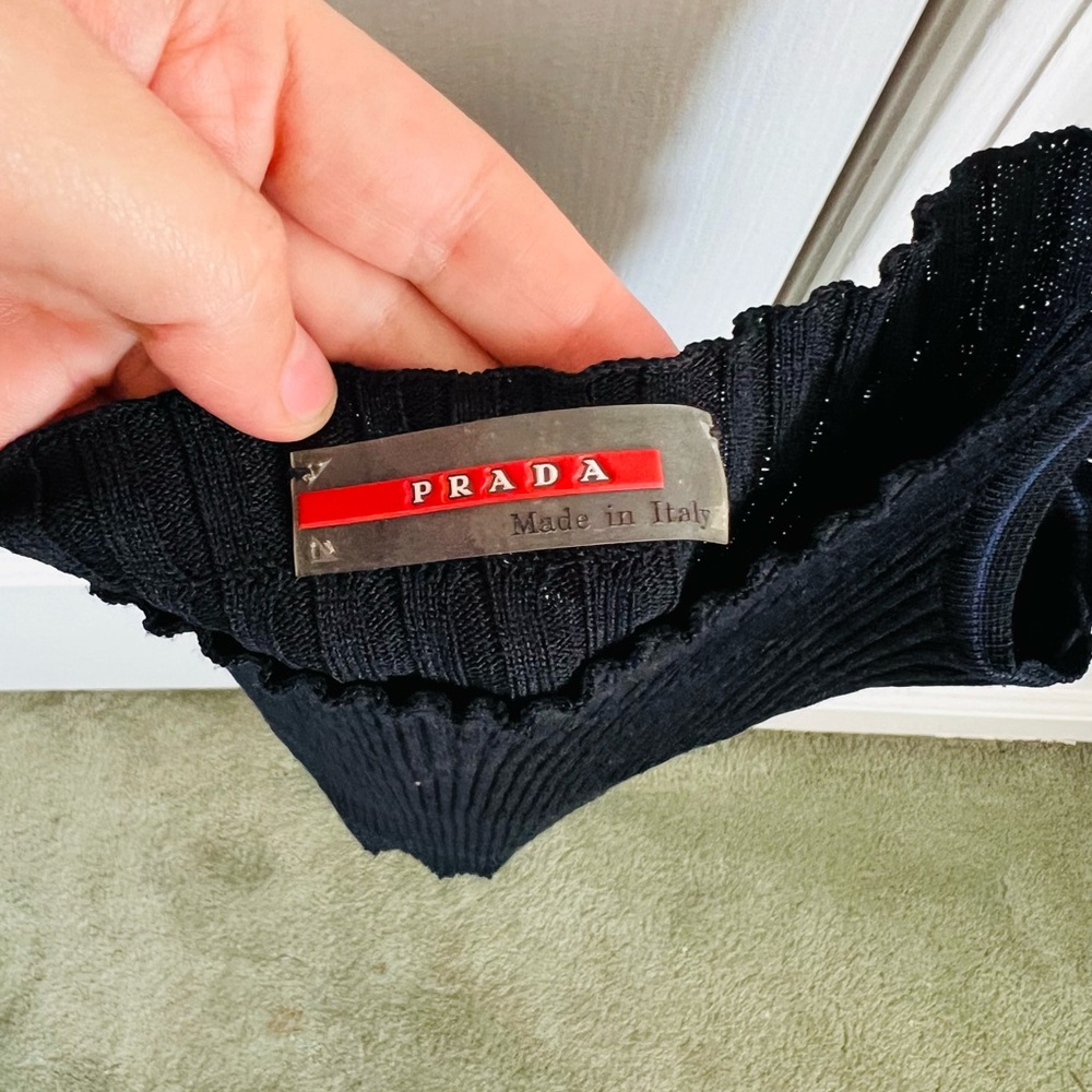 Prada Black Ribbed Top - Picture 2 of 3